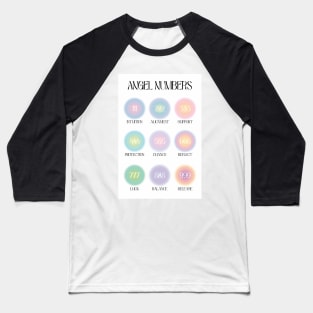 Angel Numbers Chart Colorful Aura Baseball T-Shirt